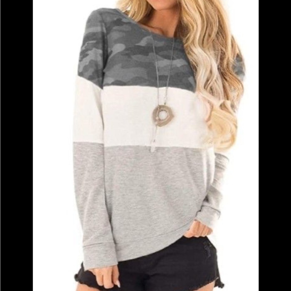 Halife Long Sleeve Camo Color Block with Pockets